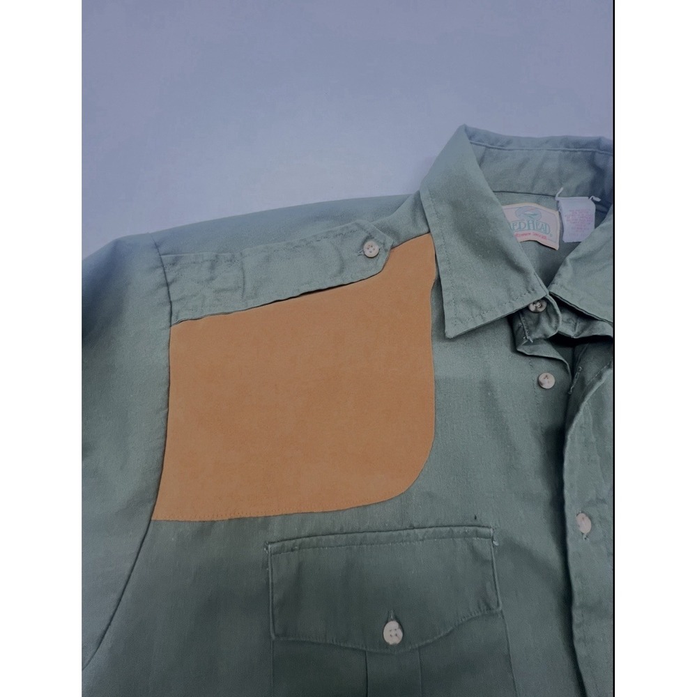 Red Head, Long Sleeve Green, Button Down, Men's XL, 1970, Vtg. Deer, Hunter.‎ - Picture 5 of 12